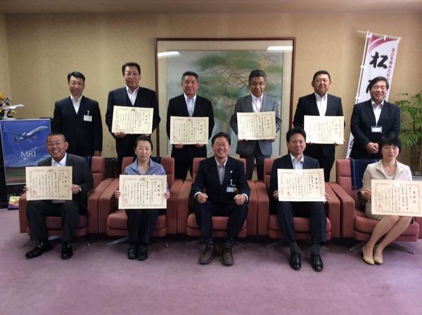 松阪市長から優良工事表彰を受賞